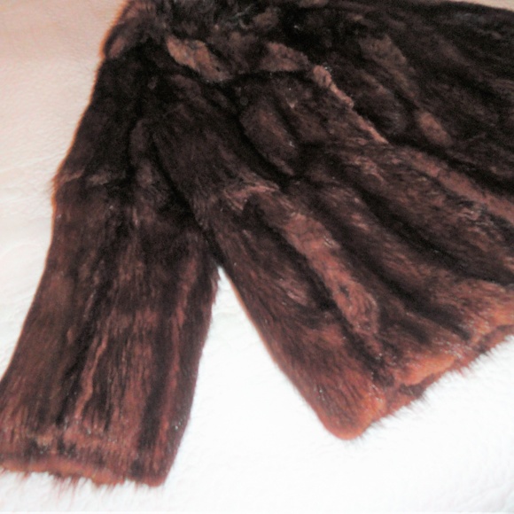 Vintage Glossy Chocolate Brown Mink Jacket Fur - Picture 4 of 7
